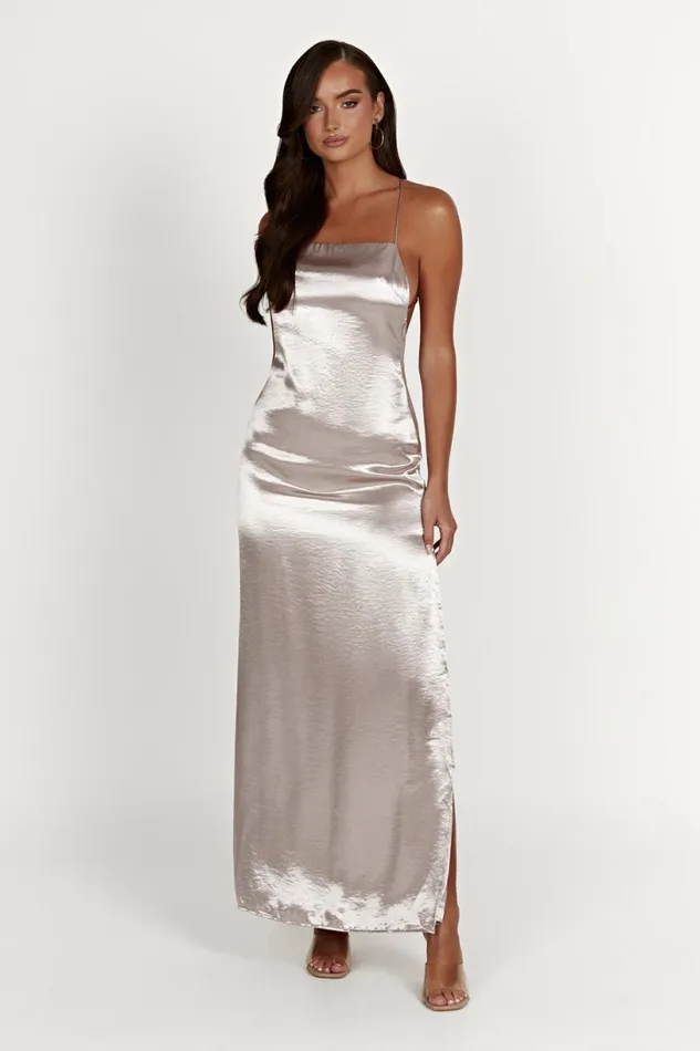 Meshki Bachelorette Women Whitney Wetlook Maxi Dress 8211 Bronze Bronze