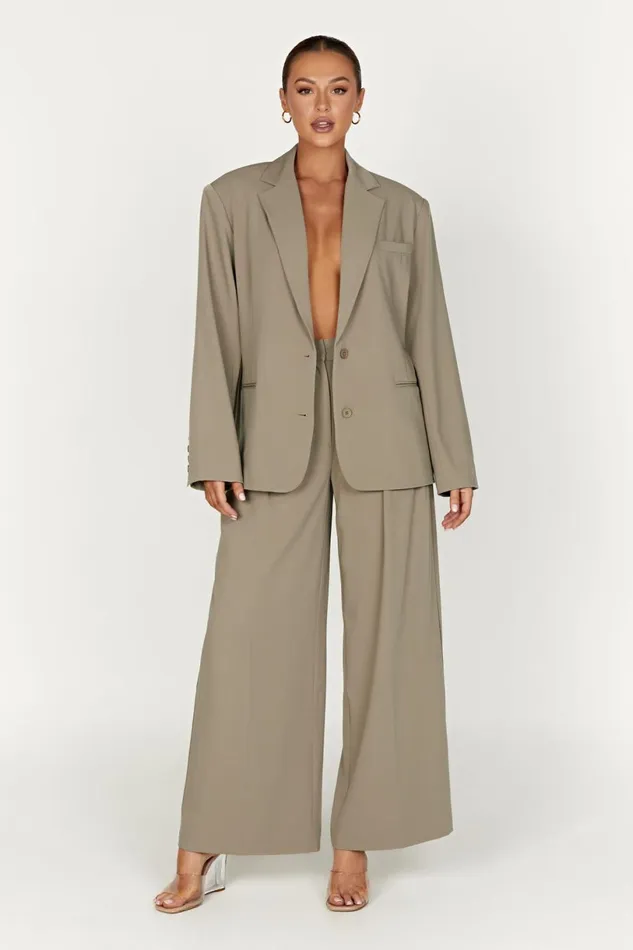 Meshki Blazers Women Simone Oversized Blazer 8211 Olive Olive