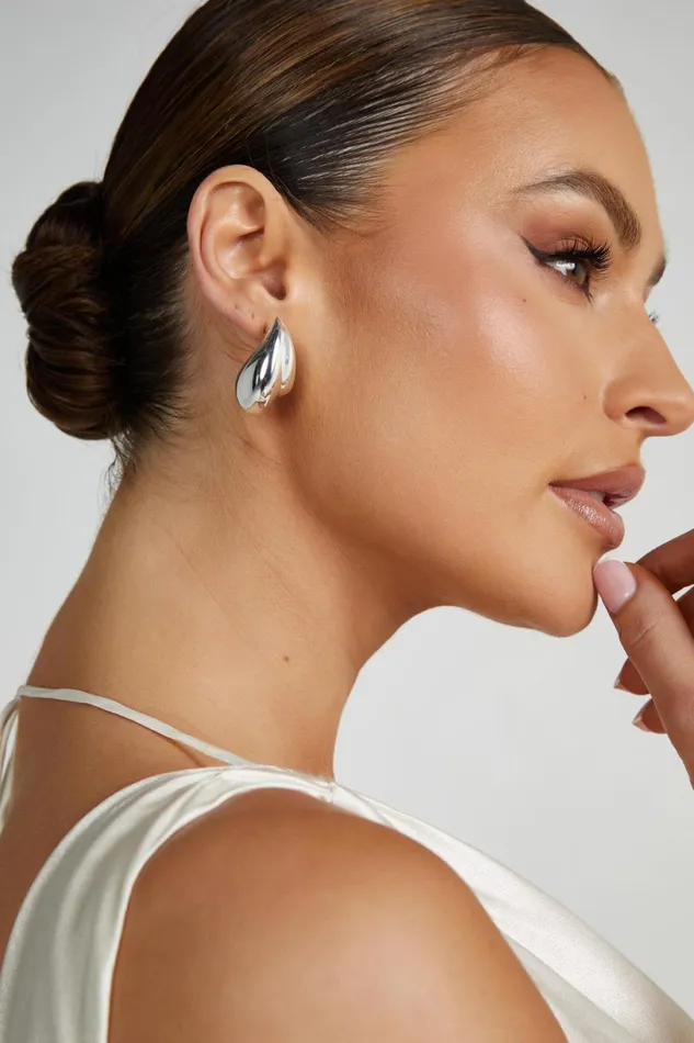 Meshki Bridesmaids Women Zadie Double Teardrop Earrings 8211 Silver Silver Meshki Bridesmaids Women Zadie Double Teardrop Earrings 8211 Silver Silver
