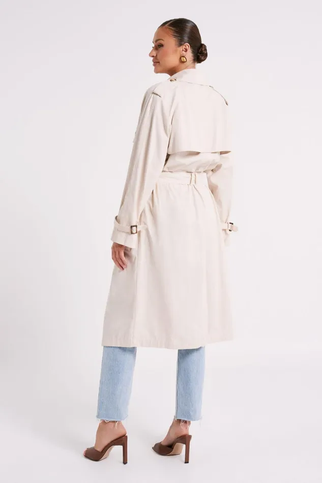 Meshki Coats and Jackets Women Channing Trench Coat With Belt 8211 Cream Cream