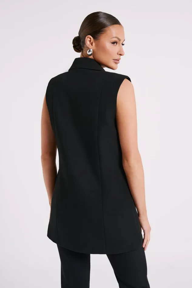 Meshki Coats and Jackets Women Robin Oversized Suiting Vest 8211 Black Black