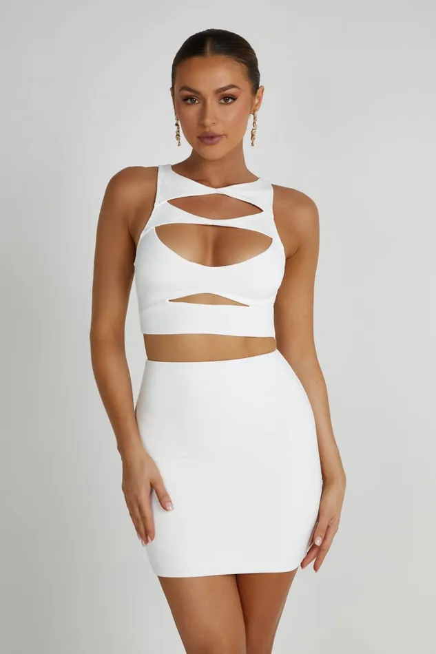 Meshki Crop Tops Women Chloe Cut Out Crop Top 8211 White White