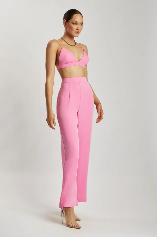 Meshki Crop Tops Women Cynthia Triangle Bralette 8211 Pink Pink Meshki Crop Tops Women Cynthia Triangle Bralette 8211 Pink Pink
