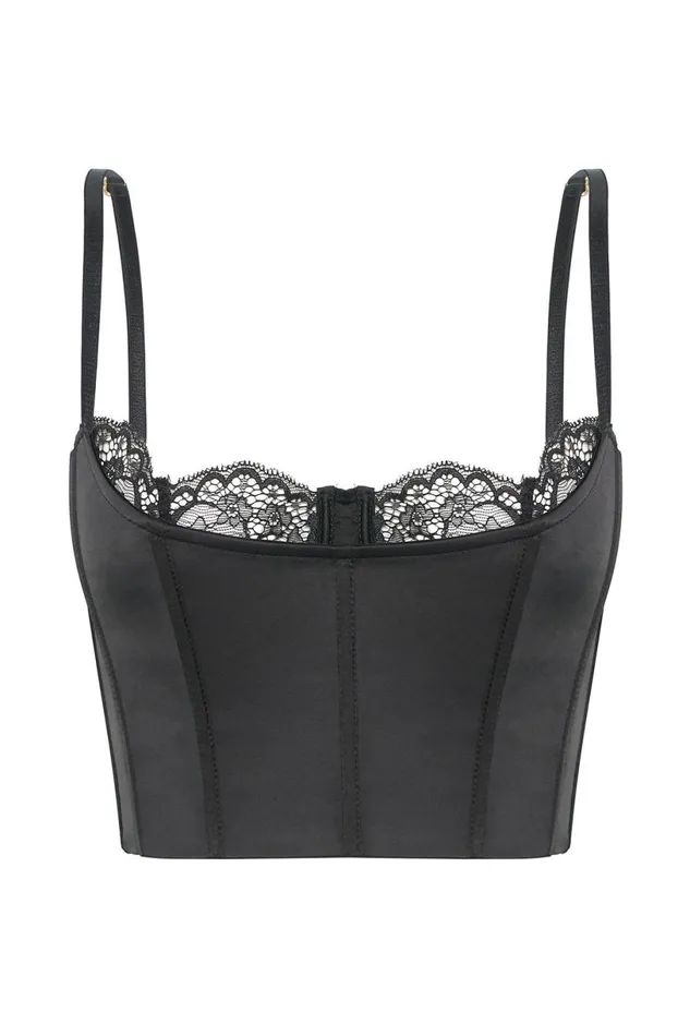 Meshki Crop Tops Women Lake Lace Cami Crop Top 8211 Black Black