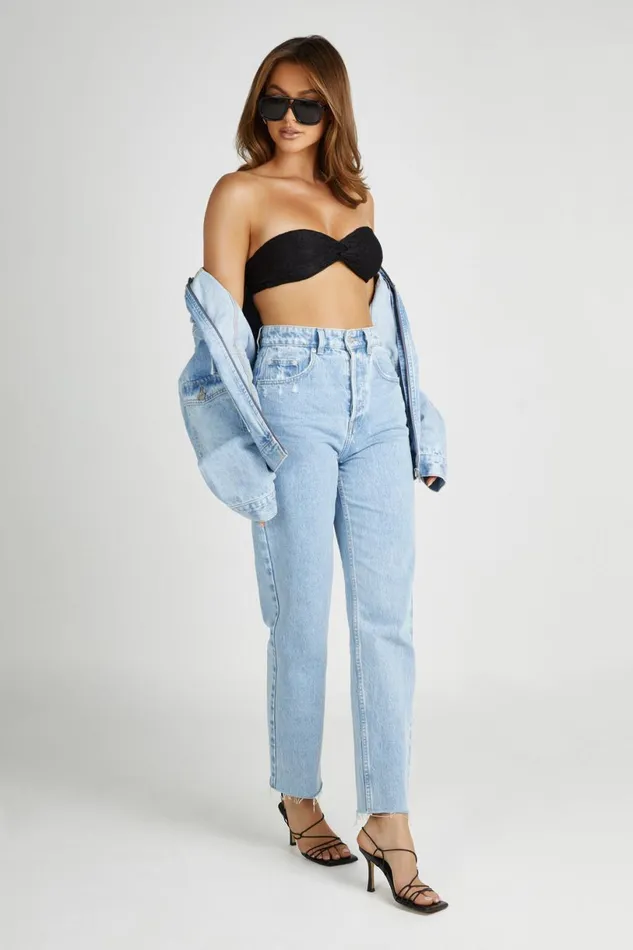 Meshki Crop Tops Women Mia Strapless Twist Top 8211 Black Black