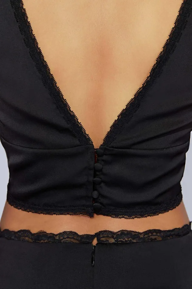 Meshki Crop Tops Women Monet Lace Top 8211 Black Black