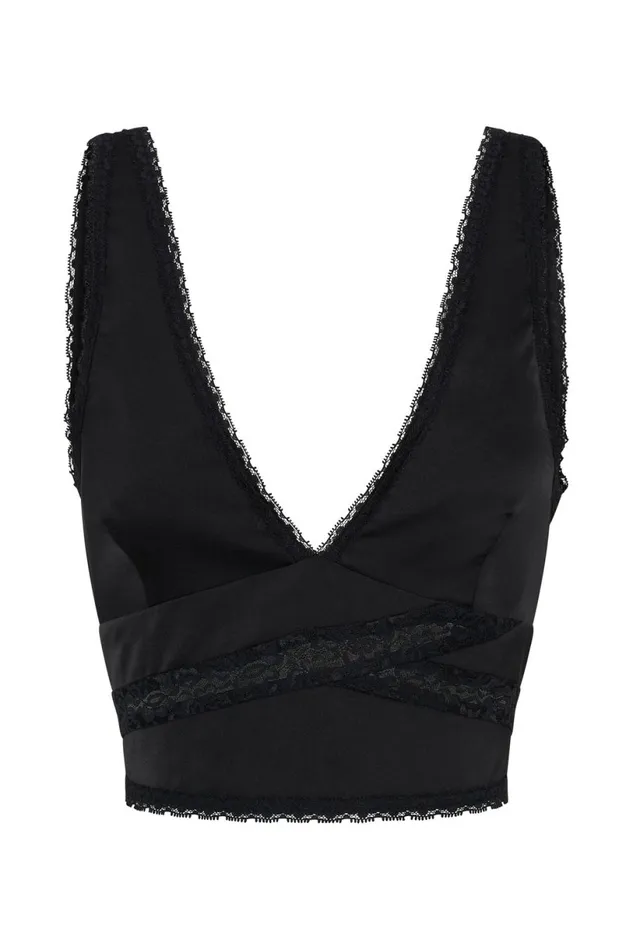 Meshki Crop Tops Women Monet Lace Top 8211 Black Black