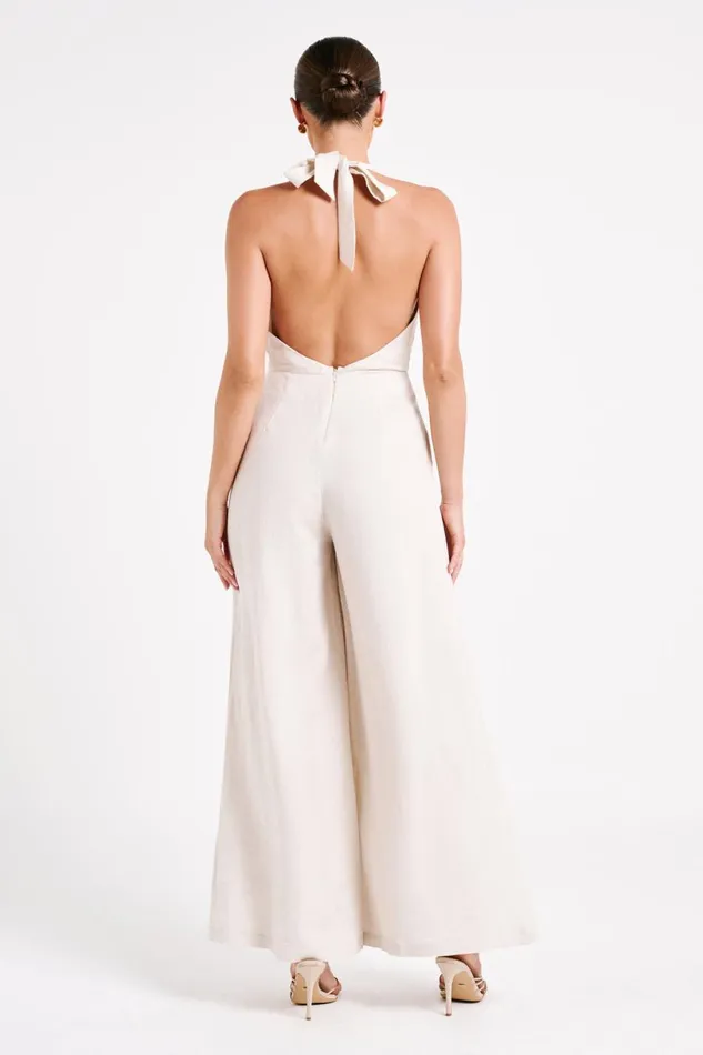 Meshki Jumpsuits and Rompers Women Blanca Linen Halter Jumpsuit 8211 Natural Natural Meshki Jumpsuits and Rompers Women Blanca Linen Halter Jumpsuit 8211 Natural Natural