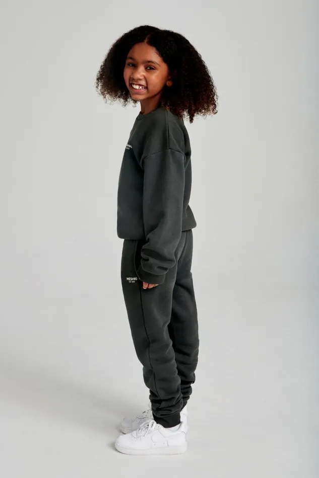 Meshki Kids Women Phoenix Kids Unisex Crewneck Jumper 8211 Dusk Black Duskblack