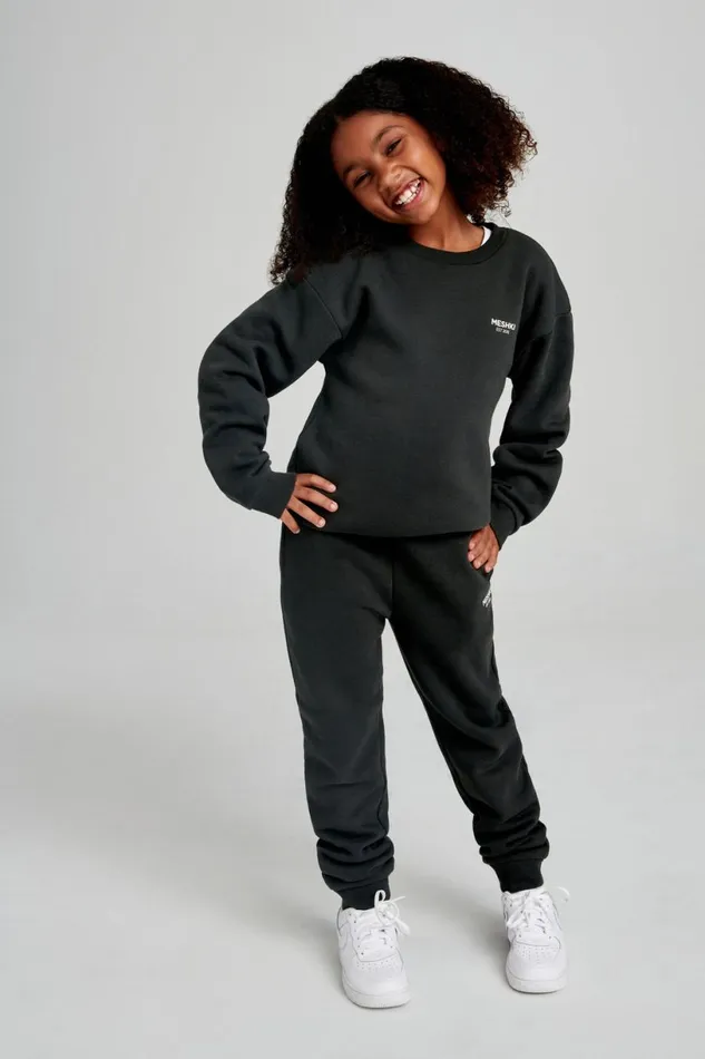 Meshki Kids Women Phoenix Kids Unisex Crewneck Jumper 8211 Dusk Black Duskblack