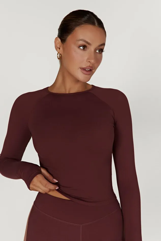 Meshki Long Sleeve Tops Women Venus Long Sleeve Top 8211 Mahogany Mahogany Meshki Long Sleeve Tops Women Venus Long Sleeve Top 8211 Mahogany Mahogany