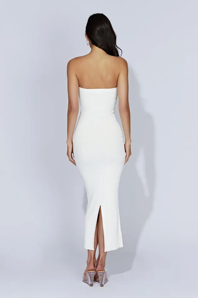 Meshki Maternity Dresses Women Imani Strapless Knit Maxi Dress 8211 White White