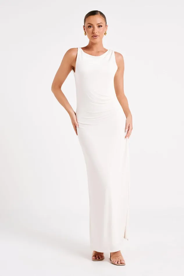 Meshki Maxi Dresses Women Alika Draped Front Maxi Dress 8211 Ivory Ivory Meshki Maxi Dresses Women Alika Draped Front Maxi Dress 8211 Ivory Ivory