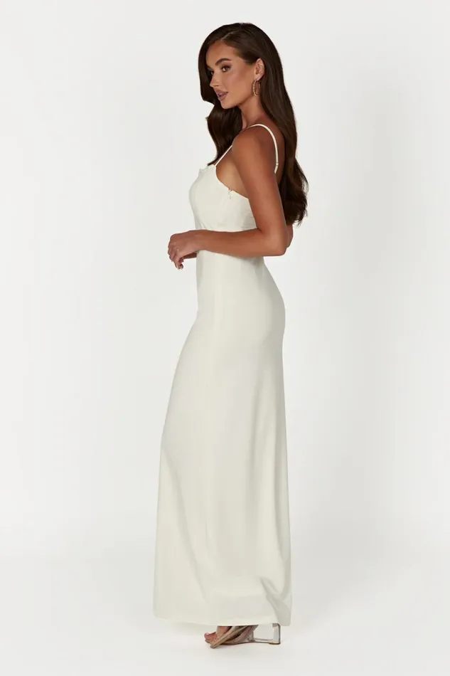 Meshki Maxi Dresses Women Amorette Lace Trim Maxi Dress 8211 Bone Bone