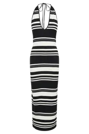 Meshki Maxi Dresses Women Brienne Stripe Maxi Dress 8211 BlackWhite Blackwhite