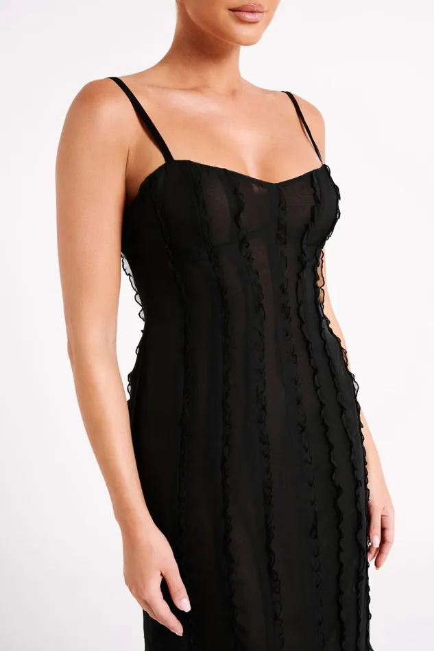 Meshki Maxi Dresses Women Jacinta Chiffon Maxi Dress 8211 Black Black