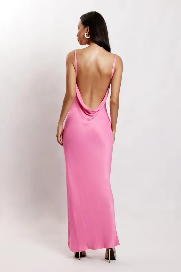 Meshki Maxi Dresses Women Jade Cowl Neck Backless Maxi Dress 8211 Pink Pink Meshki Maxi Dresses Women Jade Cowl Neck Backless Maxi Dress 8211 Pink Pink