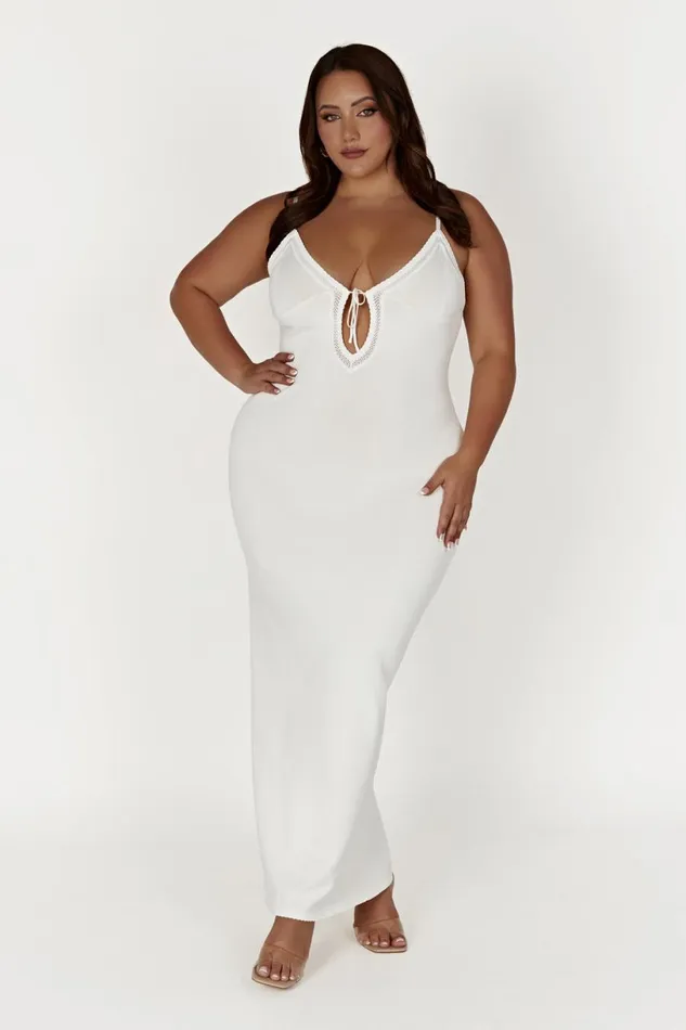 Meshki Maxi Dresses Women Maia Pointelle Knit Maxi Dress 8211 White White