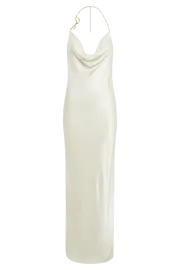 Meshki Maxi Dresses Women Melissa Satin Cowl Front Maxi Dress 8211 Ivory Ivory