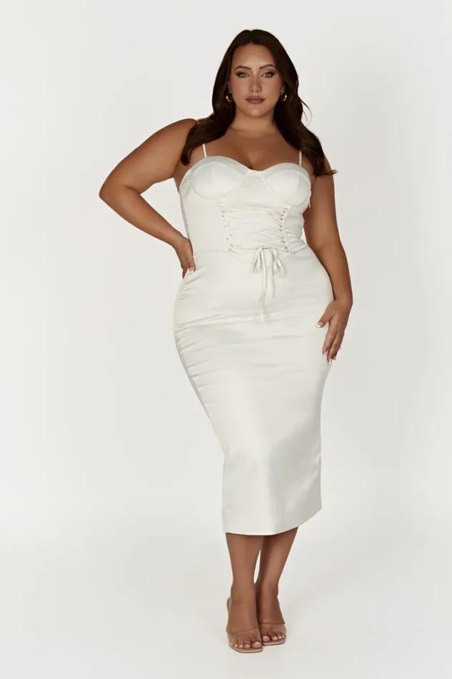 Meshki Midi Dresses Women Camelia Corset Midi Dress 8211 Ivory Ivory Meshki Midi Dresses Women Camelia Corset Midi Dress 8211 Ivory Ivory