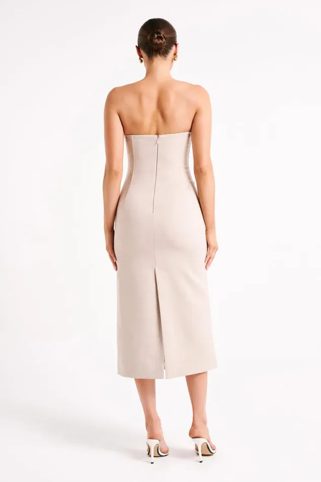 Meshki Midi Dresses Women Sable Textured Midi Dress 8211 Natural Natural