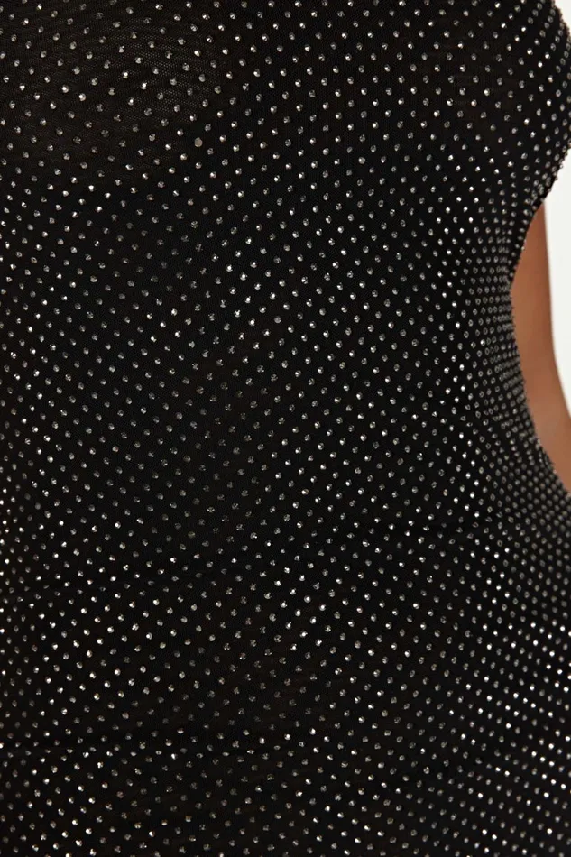 Meshki Midi Dresses Women Waverly Strapless Diamante Midi Dress 8211 Black Black