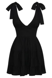 Meshki Mini Dresses Women Aurelia Linen Mini Dress 8211 Black Black