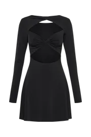 Meshki Mini Dresses Women Eleanor Twist Front Mini Dress 8211 Black Black