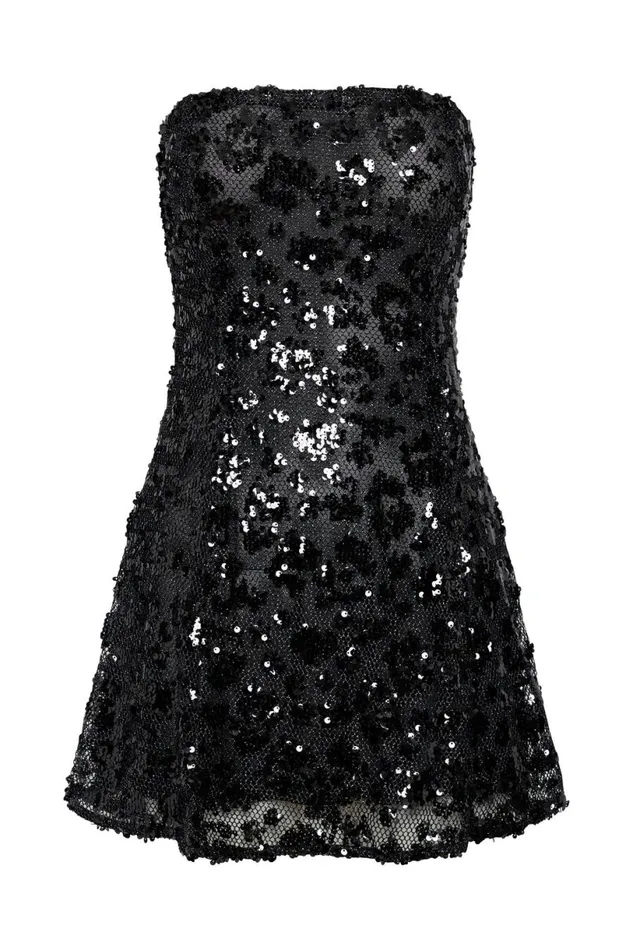 Meshki Mini Dresses Women Everleigh Strapless Sequin Mini Dress 8211 Black Black