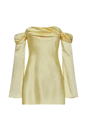 Meshki Mini Dresses Women Giselle Off Shoulder Satin Mini Dress 8211 Butter Butter
