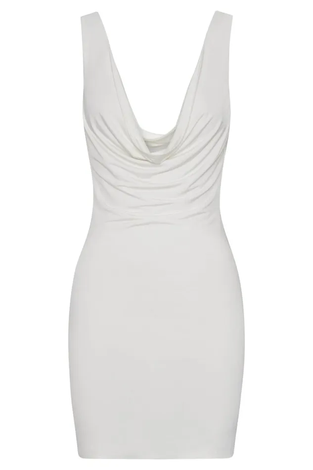 Meshki Mini Dresses Women Juliette Cowl Mini Dress 8211 Bone Bone