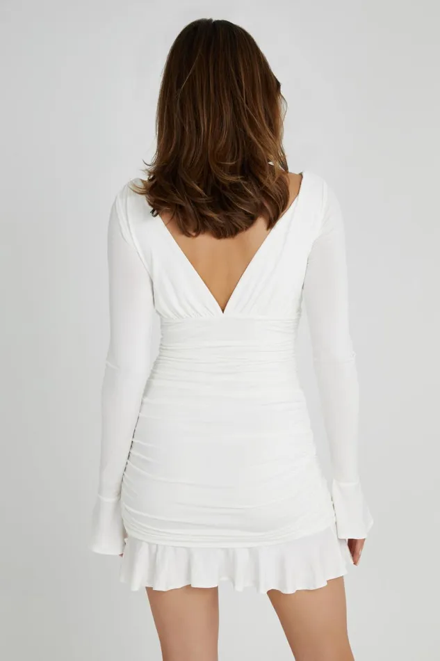 Meshki Mini Dresses Women Leanne Jersey Gathered Mini Dress 8211 White White