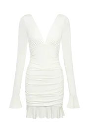 Meshki Mini Dresses Women Leanne Jersey Gathered Mini Dress 8211 White White