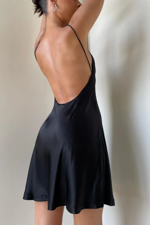 Meshki Mini Dresses Women Porter Mini Slip Dress 8211 Black Black