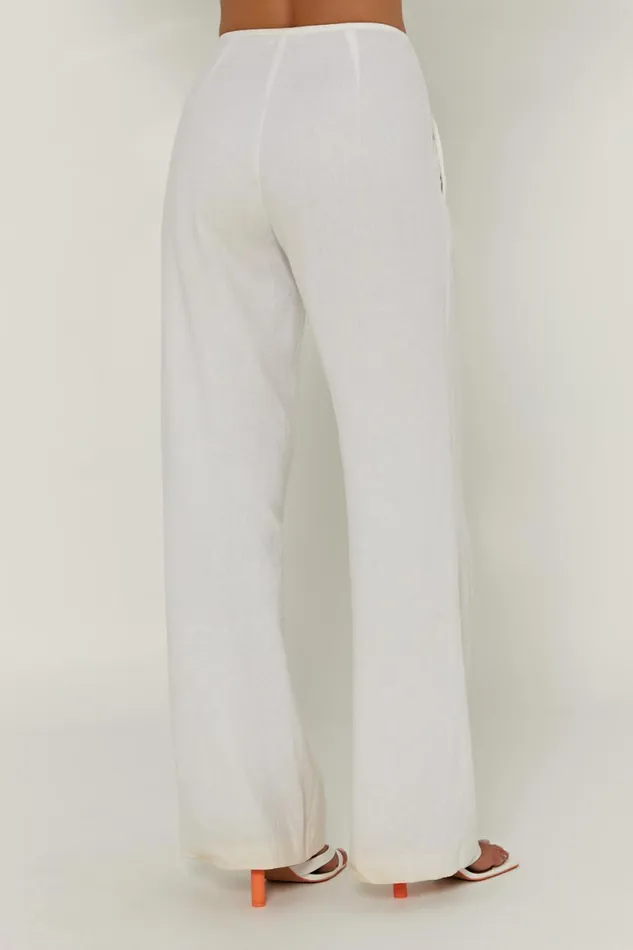 Meshki Pants Women Adina Linen Pant 8211 White White
