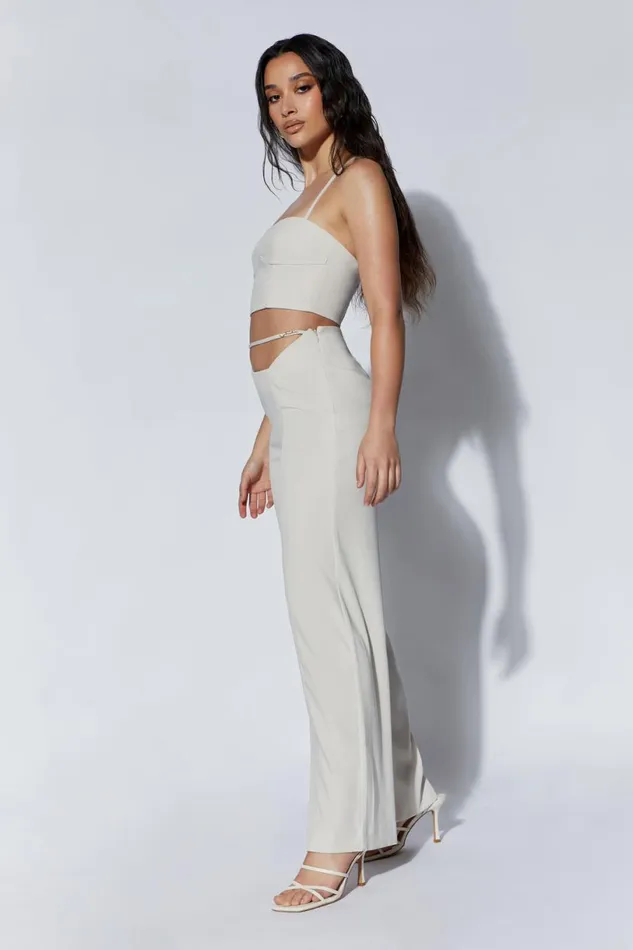 Meshki Pants Women Bahar Mid Rise Wide Leg Strap Pant 8211 Wheat Wheat Meshki Pants Women Bahar Mid Rise Wide Leg Strap Pant 8211 Wheat Wheat