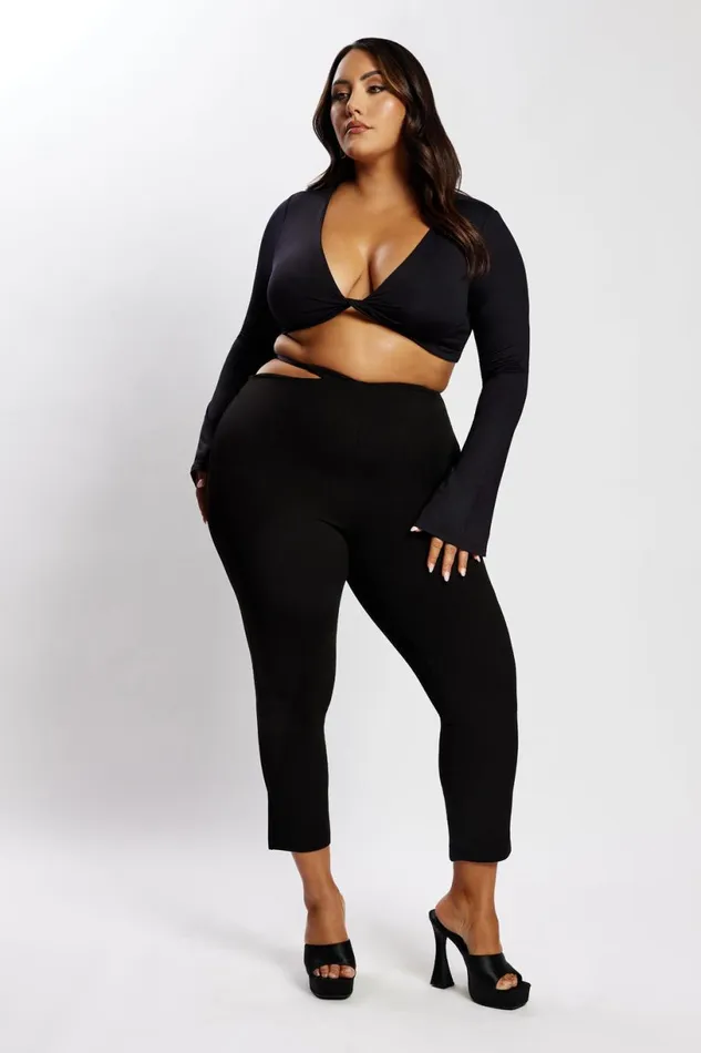 Meshki Pants Women Irene Pants With V Front Cut Out 8211 Black Black Meshki Pants Women Irene Pants With V Front Cut Out 8211 Black Black