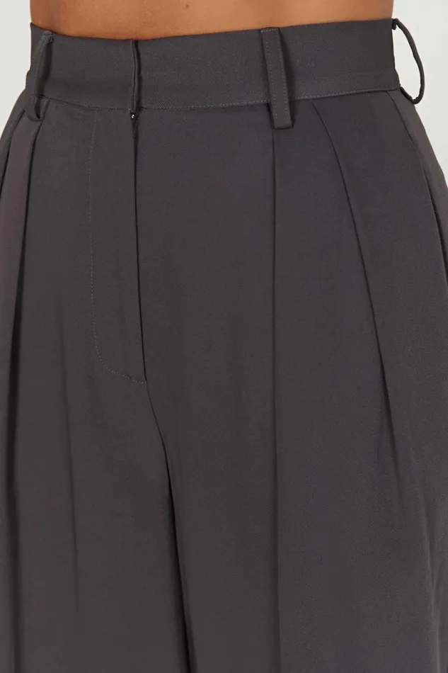 Meshki Pants Women Jemima Straight Leg Pants 8211 Charcoal Charcoal
