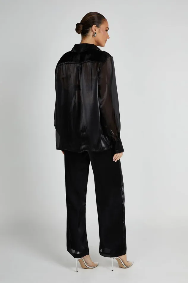 Meshki Pants Women Kinsley Sheer Pants 8211 Black Black