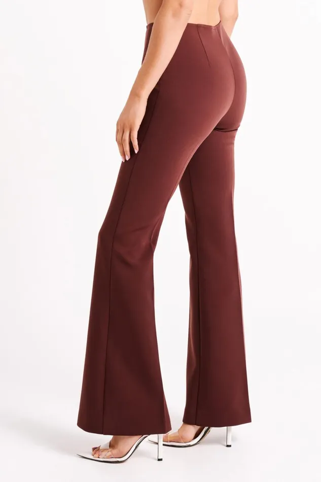 Meshki Pants Women Loretta Fit and Flare Tailored Pant 8211 Chocolate Chocolate
