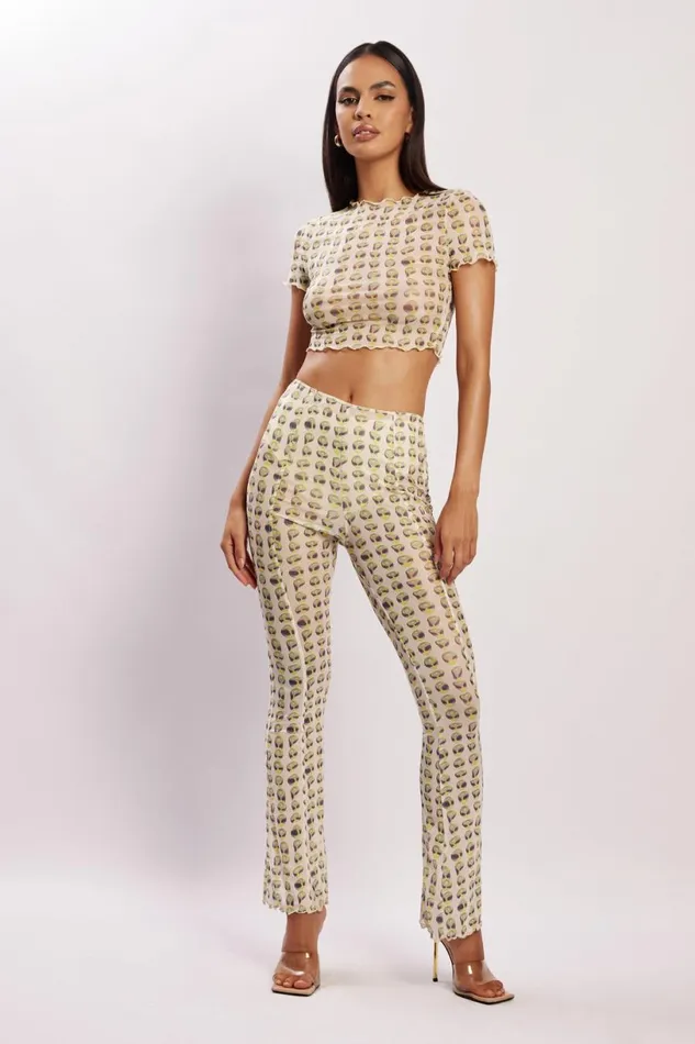 Meshki Pants Women Nora Mesh Straight Leg Pant 8211 Alien Print Alien Print Meshki Pants Women Nora Mesh Straight Leg Pant 8211 Alien Print Alien Print