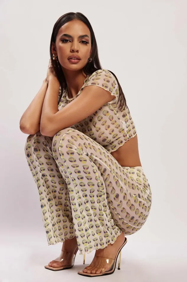 Meshki Pants Women Nora Mesh Straight Leg Pant 8211 Alien Print Alien Print Meshki Pants Women Nora Mesh Straight Leg Pant 8211 Alien Print Alien Print