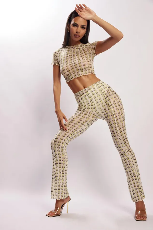 Meshki Pants Women Nora Mesh Straight Leg Pant 8211 Alien Print Alien Print Meshki Pants Women Nora Mesh Straight Leg Pant 8211 Alien Print Alien Print