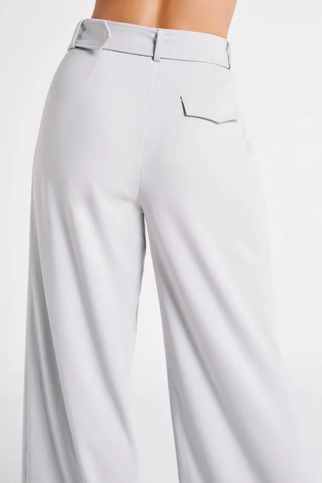 Meshki Pants Women Tenley Wide Leg Suiting Pants 8211 Ice Grey Icegrey