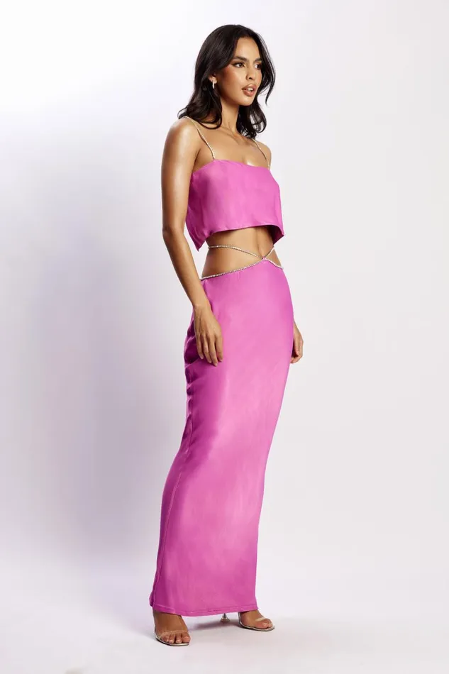 Meshki Skirts Women Dayana Diamante Maxi Skirt 8211 Purple Purple Meshki Skirts Women Dayana Diamante Maxi Skirt 8211 Purple Purple