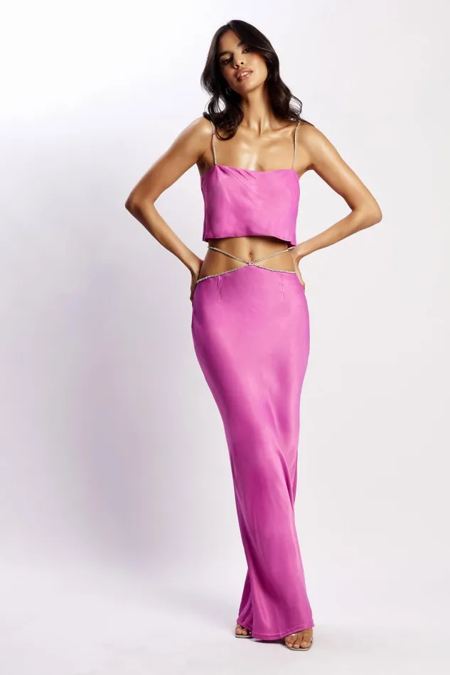 Meshki Skirts Women Dayana Diamante Maxi Skirt 8211 Purple Purple Meshki Skirts Women Dayana Diamante Maxi Skirt 8211 Purple Purple
