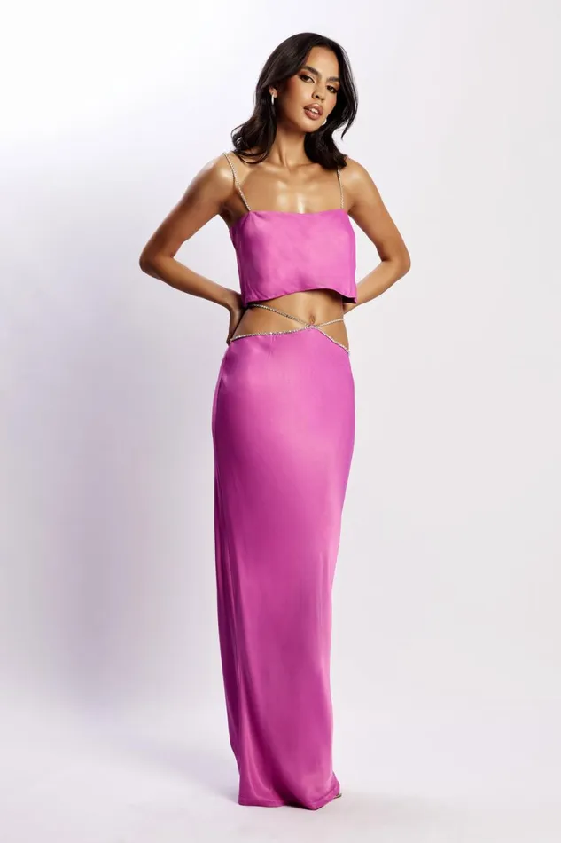 Meshki Skirts Women Dayana Diamante Maxi Skirt 8211 Purple Purple Meshki Skirts Women Dayana Diamante Maxi Skirt 8211 Purple Purple