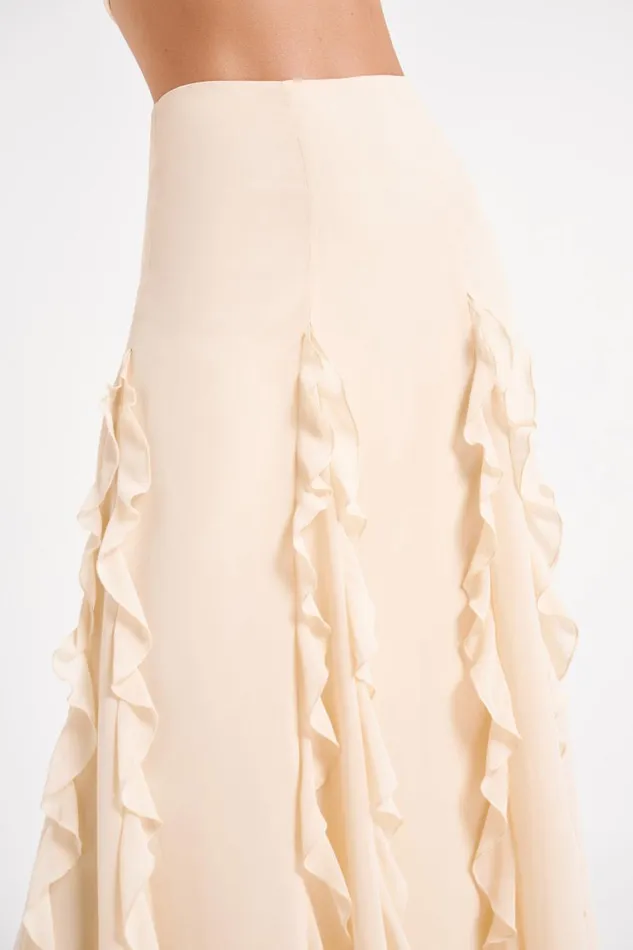 Meshki Skirts Women Ines Ruffle Maxi Skirt 8211 Sand Sand