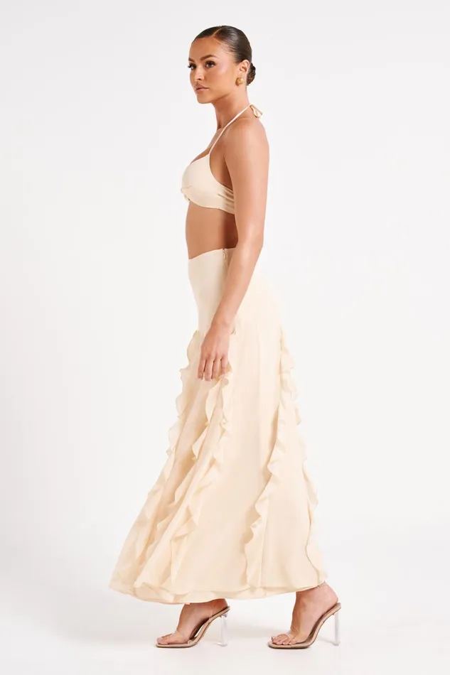 Meshki Skirts Women Ines Ruffle Maxi Skirt 8211 Sand Sand