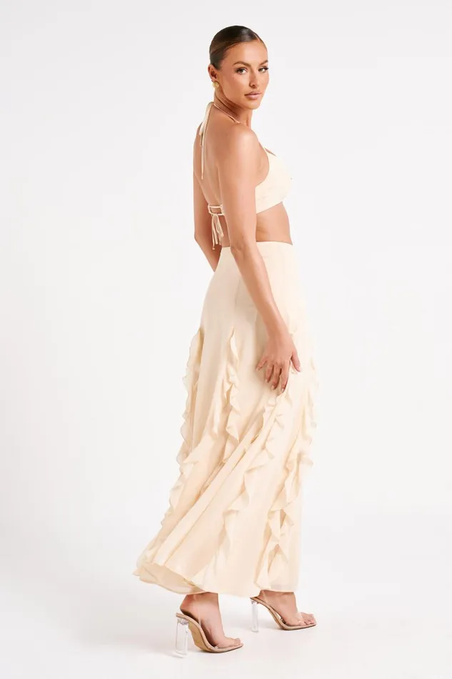 Meshki Skirts Women Ines Ruffle Maxi Skirt 8211 Sand Sand